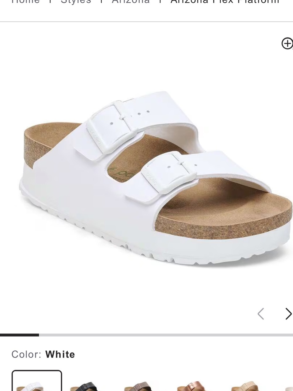 Birkenstock Arizona Flex Platform - White 38